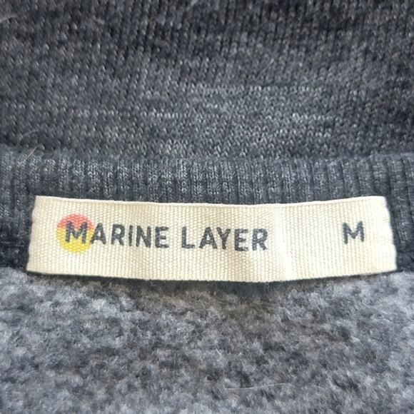 Marine Layer Navan Graphic Crew Neck Gray Sweatshirt Long Sleeve Casual Size M - Picture 9 of 10